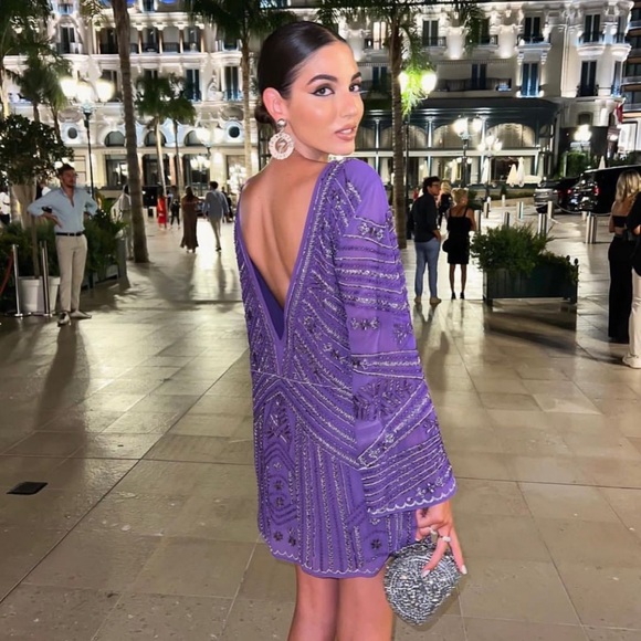 ✨💜✨ {Zara} Beaded Tunic Dress - Limited Edition Size S-M ✨💜✨ - Picture 7 of 15